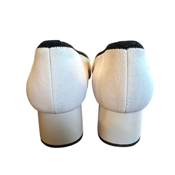 Vivaia 10 Almond-Toe Chunky Knit Heels $189 Julie Arch Pro Pumps Cream Black 40 - Picture 6 of 11